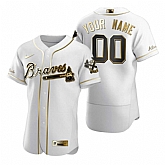 Atlanta Braves Customized Nike White Stitched MLB Flex Base Golden Edition Jersey,baseball caps,new era cap wholesale,wholesale hats